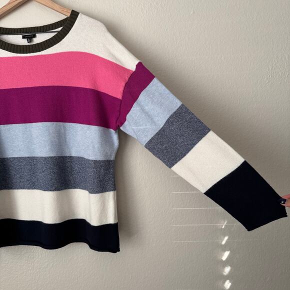 Talbots Womens Multicolor Striped Sweater Pullover Longsleeve Soft Top Size XL - Picture 3 of 11